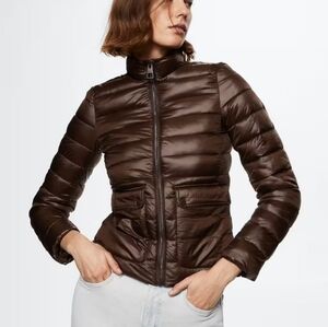 Mango Anorak Pocket Quilted Puffer Jacket, Size Small, NWT